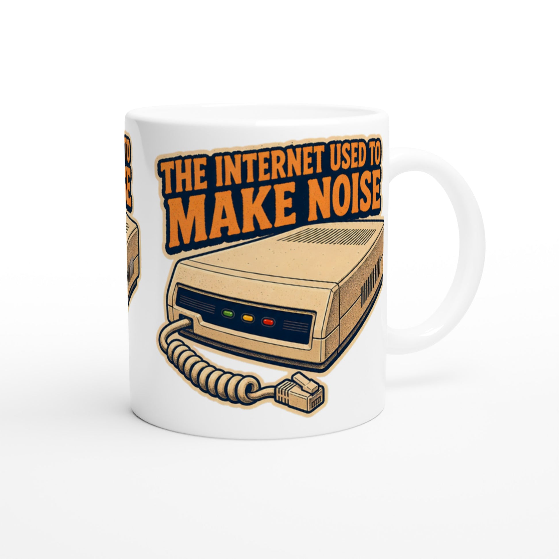 The Internet Used to Make Noise Retro Tech Graphic Mug — product view 3