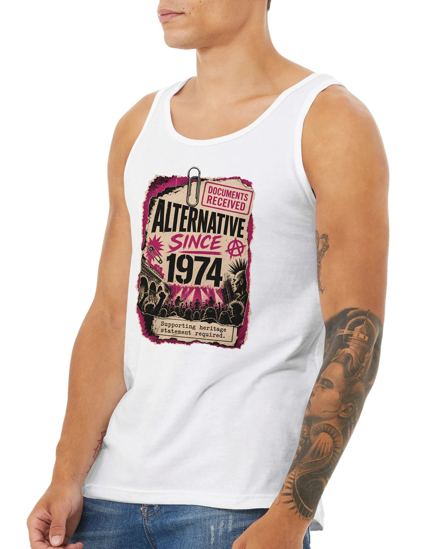 Camden Alternative Since 1974 — Illustrated Premium Unisex Tank Top — product view 16