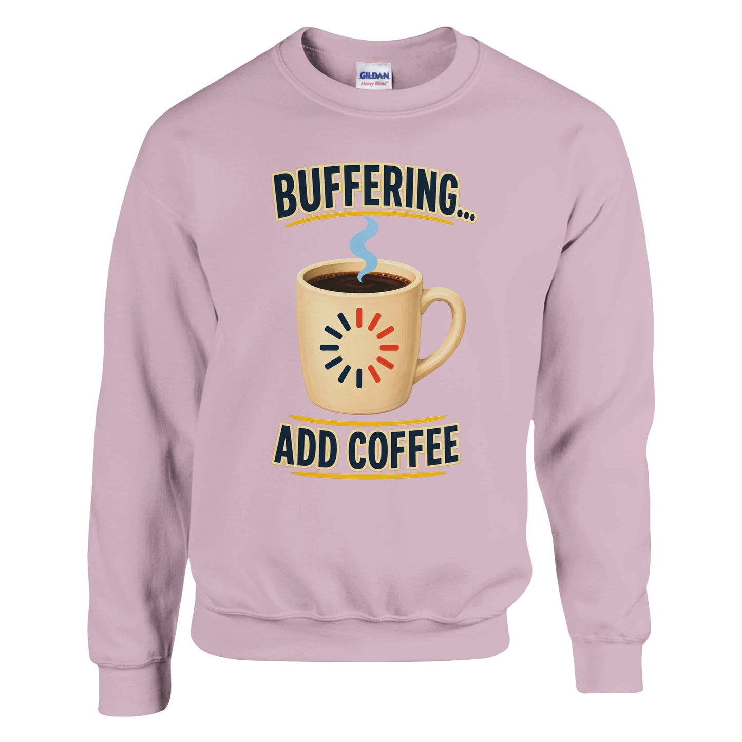 Buffering... Add Coffee — Outlined Loading Mug Graphic Sweatshirt — product view 5