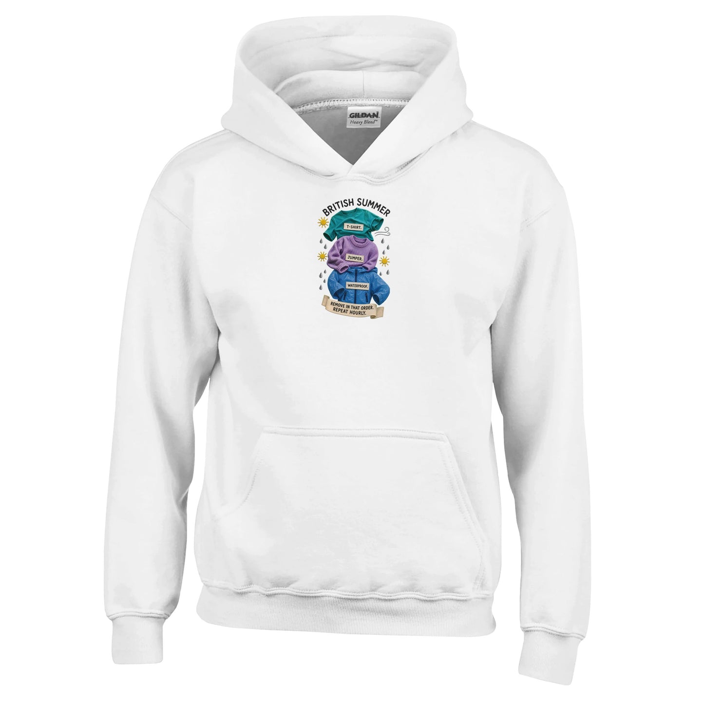 British Summer: Repeat Layers Hourly Kids' Hoodie — product view 1