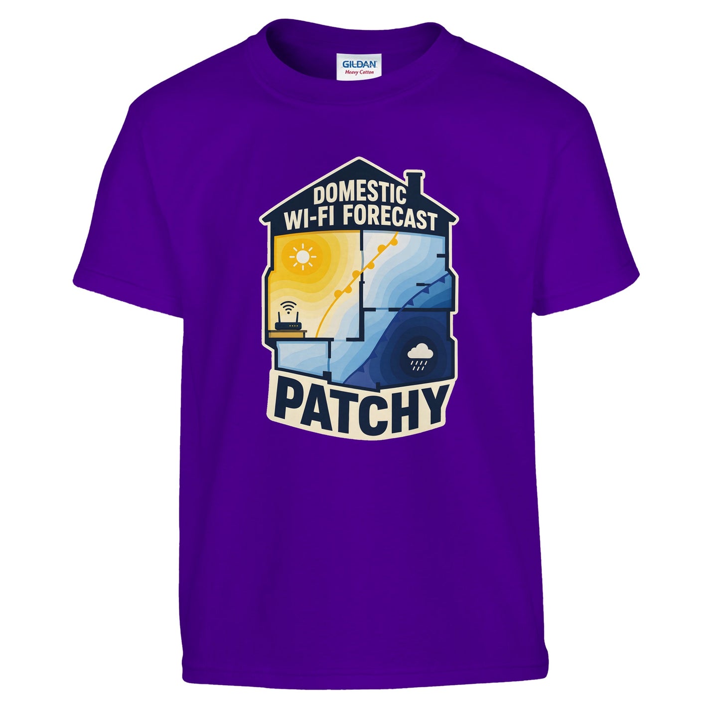 Domestic Wi-Fi Forecast Patchy Kids' T-shirt — product view 6