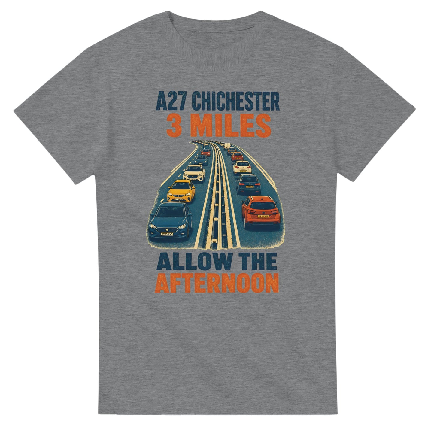 A27 Chichester – 3 Miles, Allow the Afternoon T-shirt — product view 12