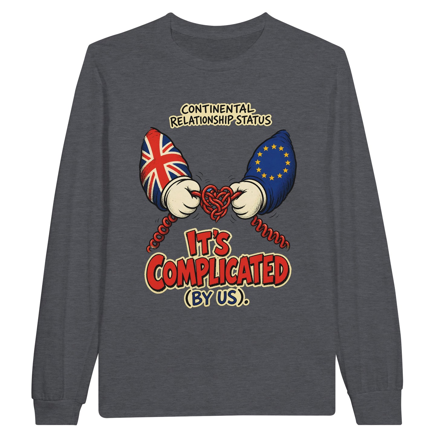 It's Complicated (By Us) UK–EU 1990s Cartoon Long-Sleeve T-shirt — product view 2