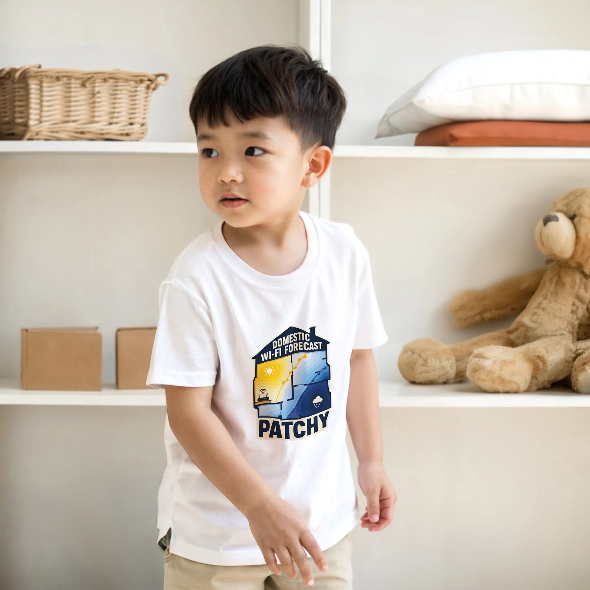 Domestic Wi-Fi Forecast Patchy Kids' T-shirt — product view 17
