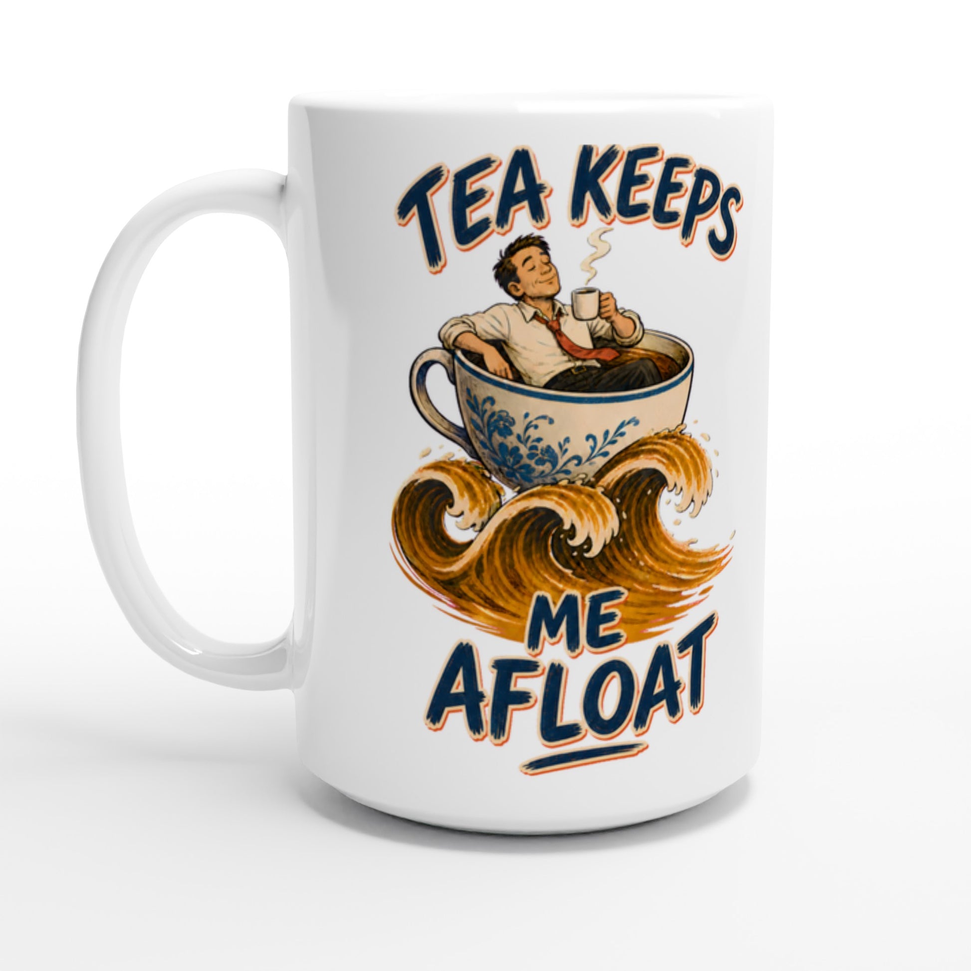 Tea Keeps Me Afloat Large Mug — product view 1