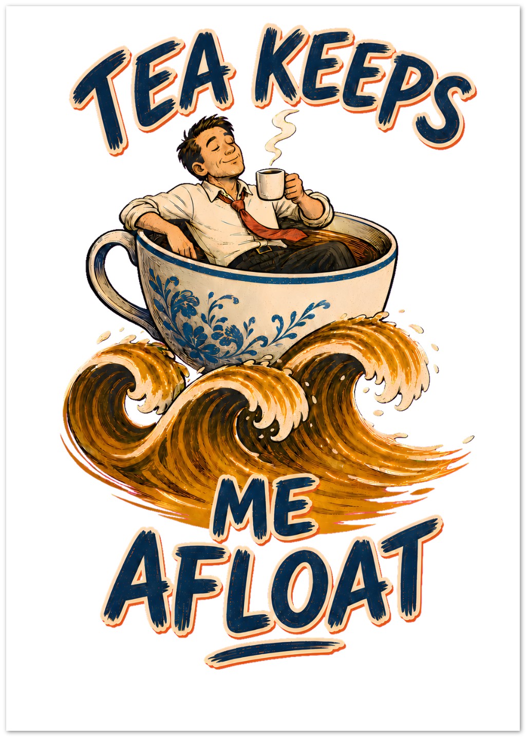 Tea Keeps Me Afloat Greeting Card Pack — product view 1