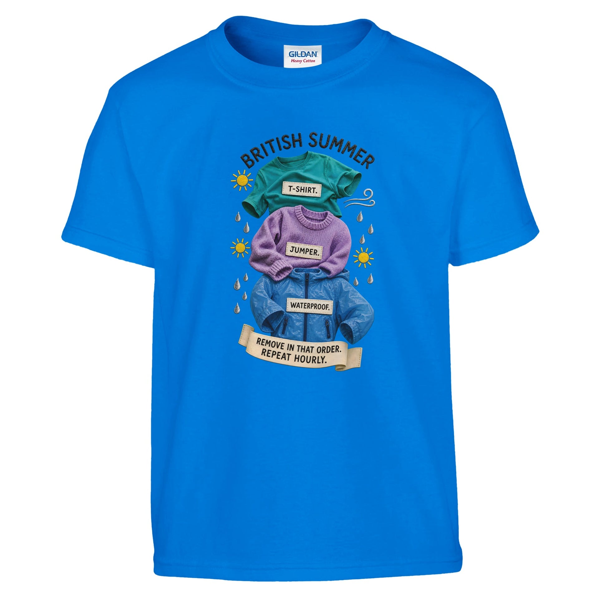 British Summer: Repeat Layers Hourly Kids' T-shirt — product view 14