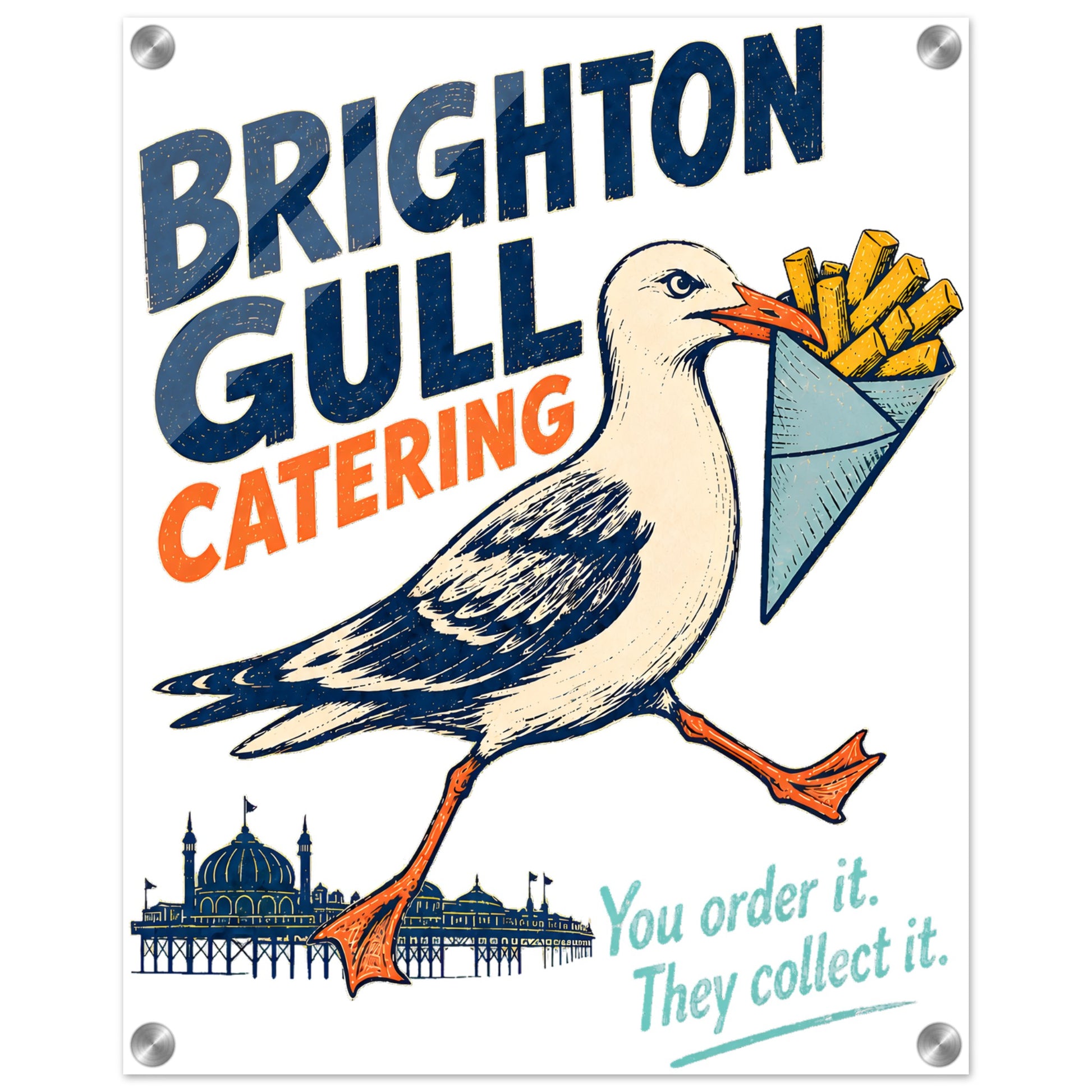 Brighton Gull Catering - You Order It, They Collect It Acrylic Print — product view 2