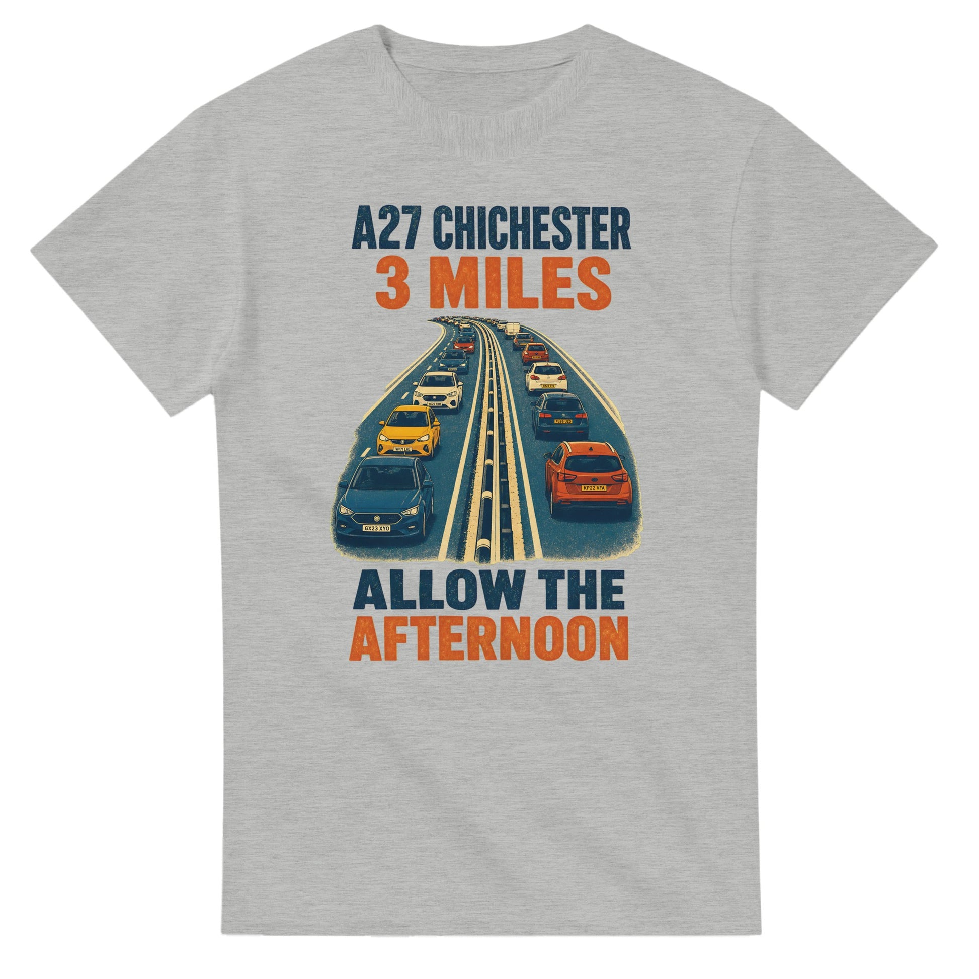 A27 Chichester – 3 Miles, Allow the Afternoon T-shirt — product view 6
