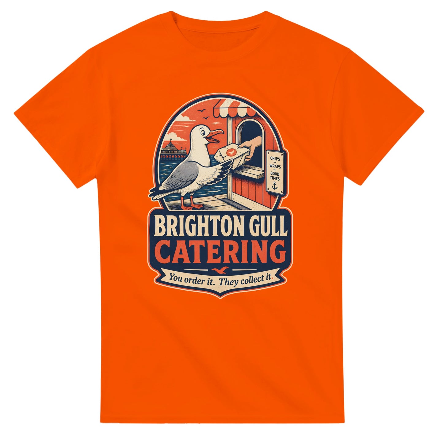 Brighton Gull Catering T-shirt — Illustrated — product view 7