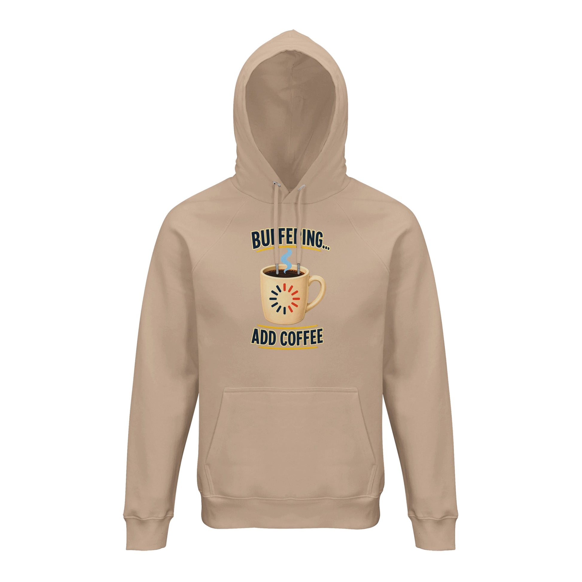 Buffering... Add Coffee — Outlined Loading Mug Graphic Hoodie — product view 5