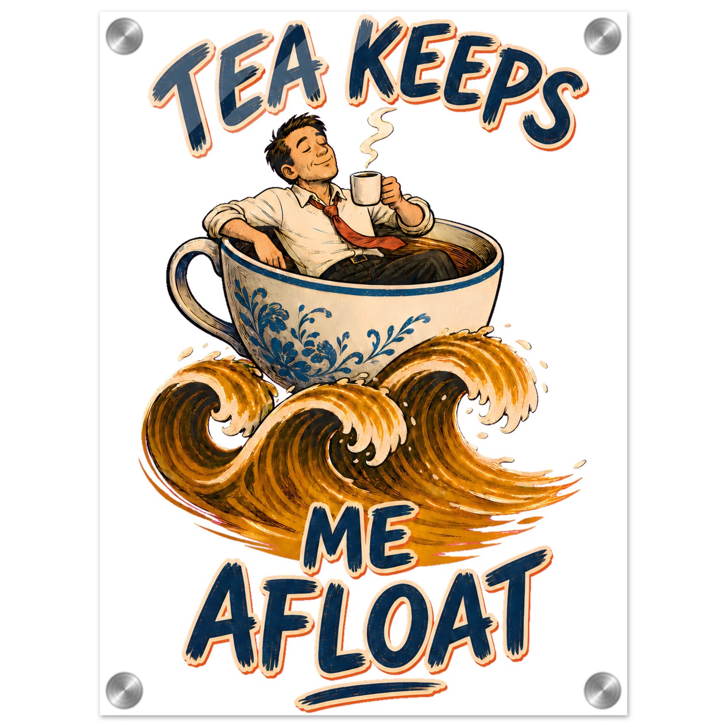 Tea Keeps Me Afloat Acrylic Print — product view 1