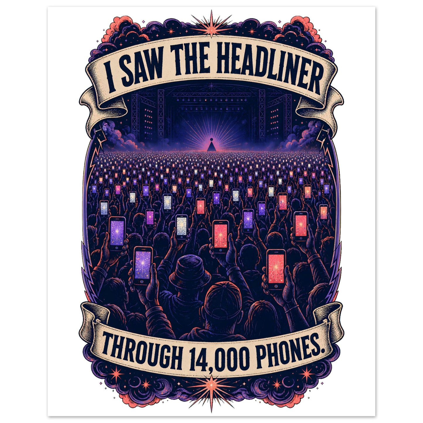 The Headliner Through 14,000 Phones Aluminium Print — product view 2