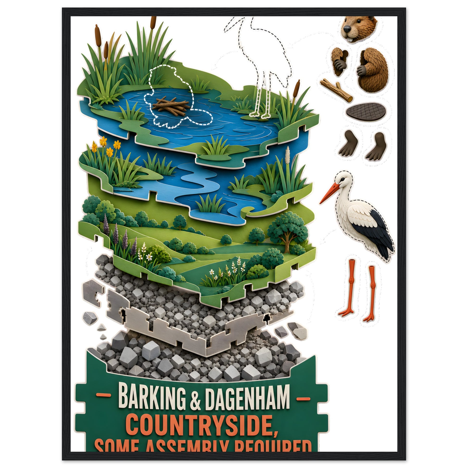Barking & Dagenham Countryside Framed Wall Art — product view 4