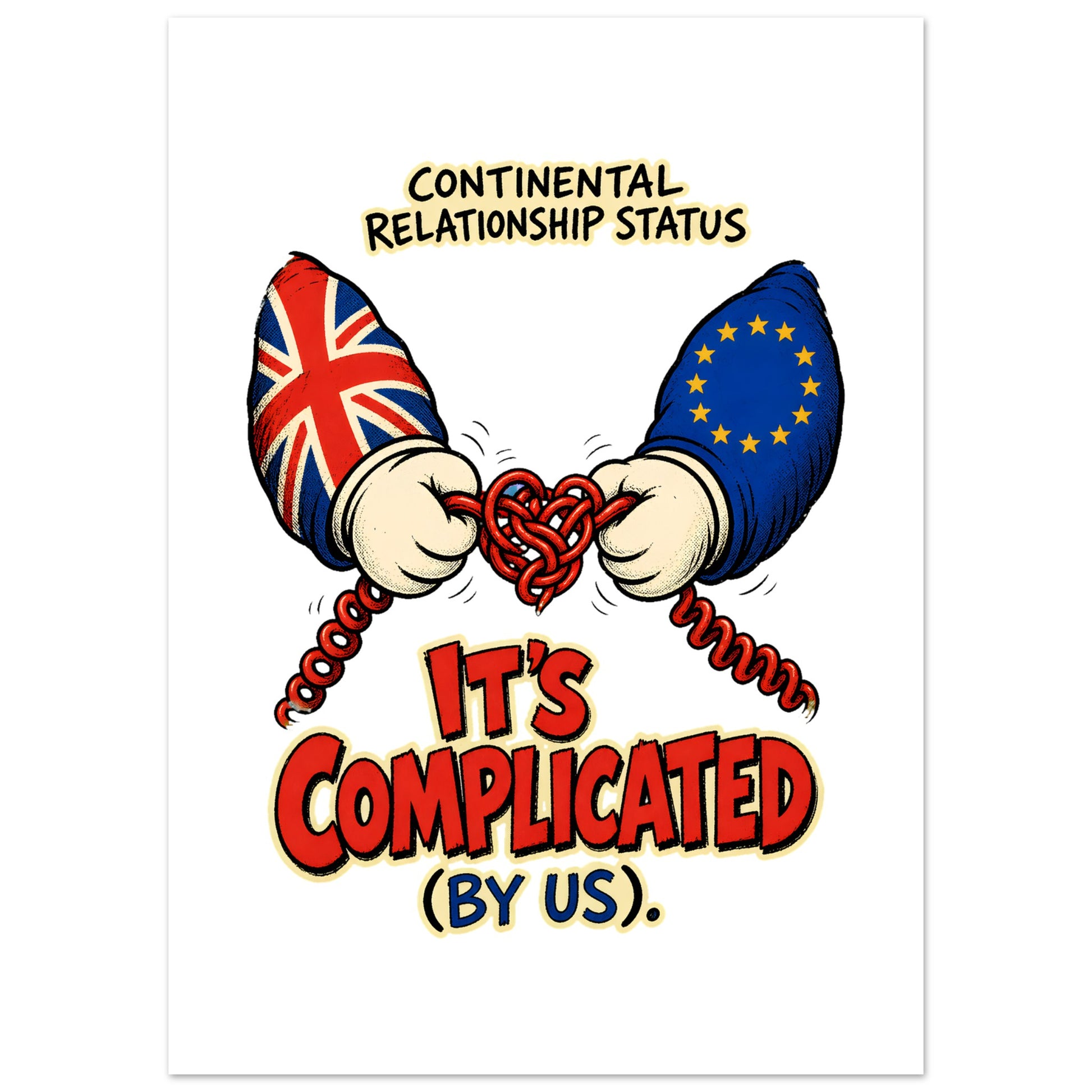 It's Complicated (By Us) UK–EU 1990s Cartoon Poster — product view 4
