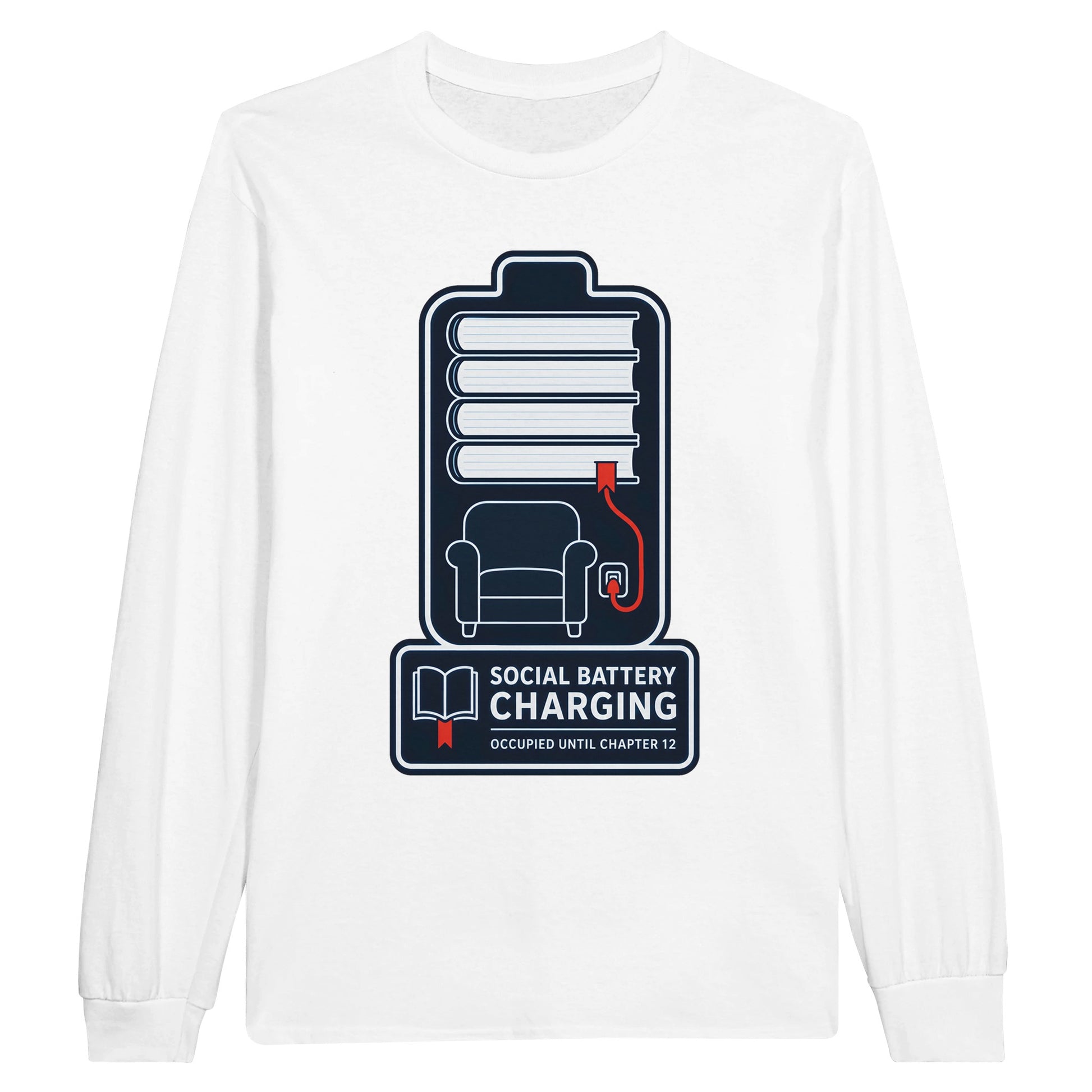 Social Battery Charging Long-Sleeve T-shirt — product view 1