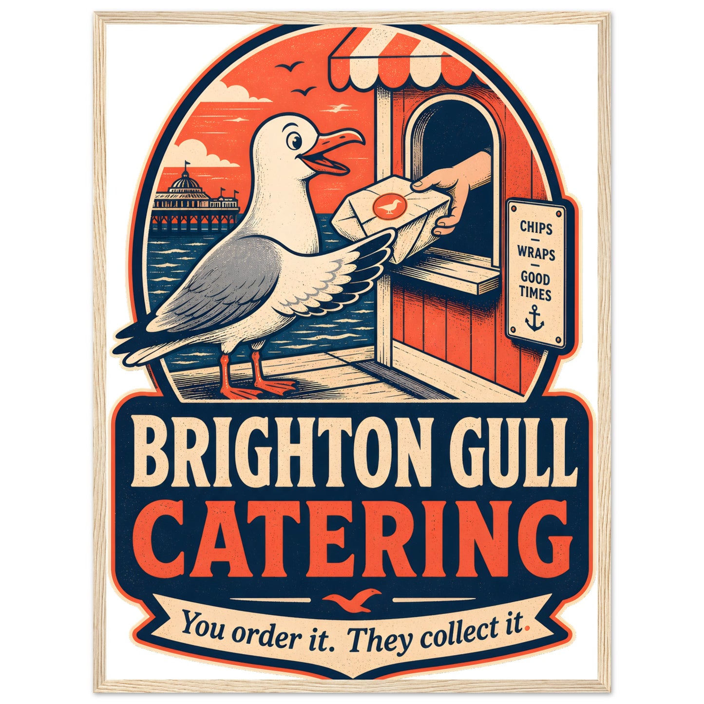 Brighton Gull Catering — Illustrated Framed Wall Art — product view 9