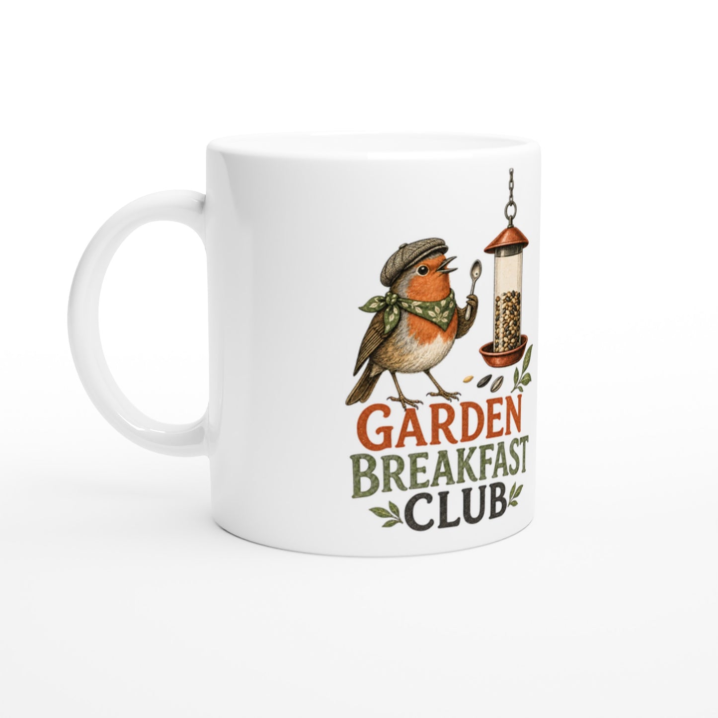 Garden Breakfast Club Robin Graphic Mug — product view 2