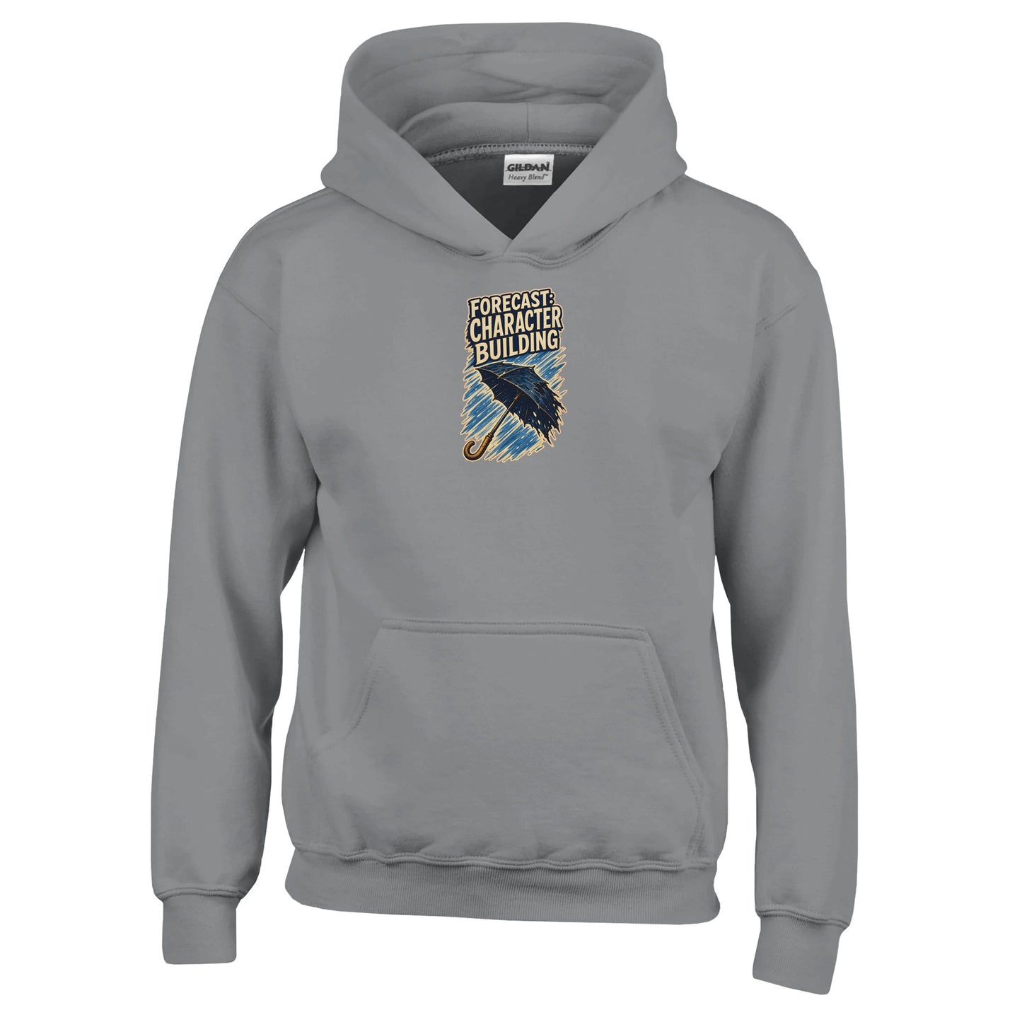 Forecast: Character Building – British Weather Kids' Hoodie — product view 13