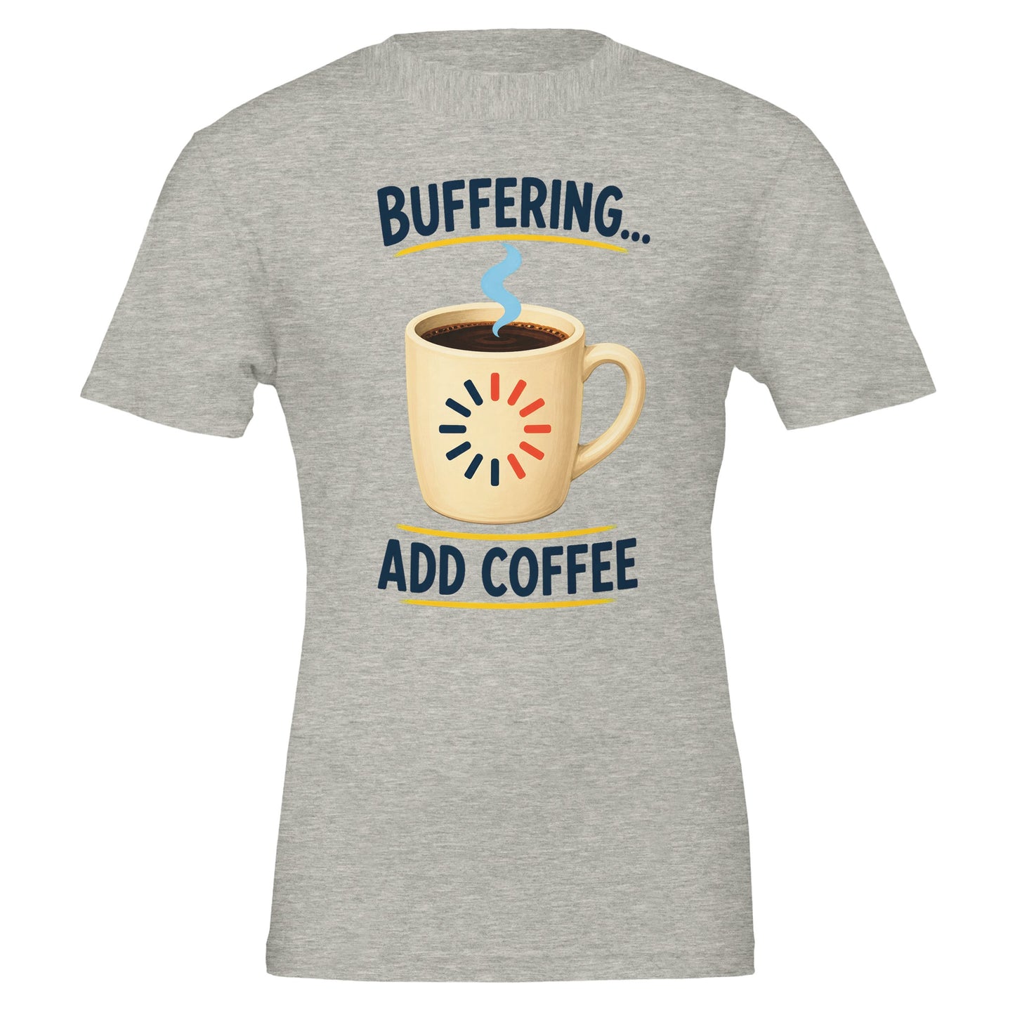Buffering Brew — Add Coffee Tech Graphic T-shirt — product view 4