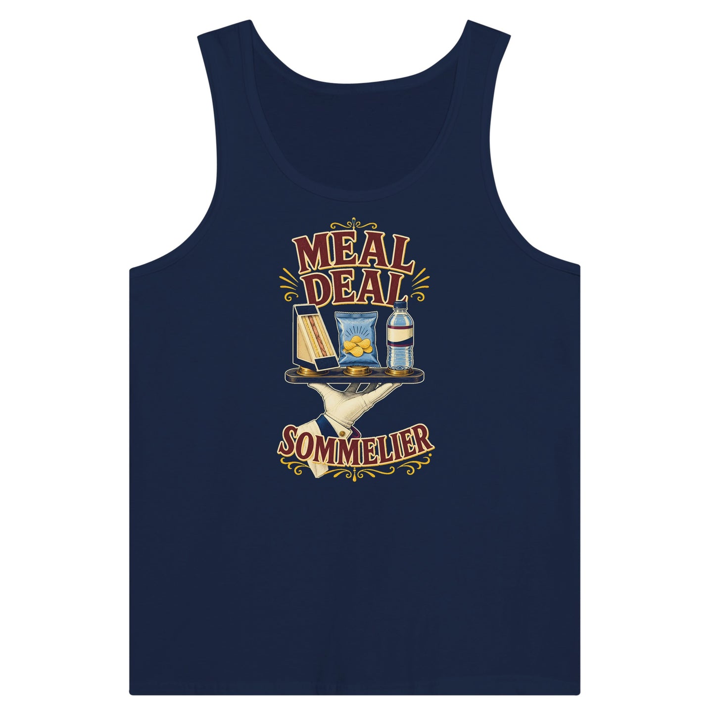 Meal Deal Sommelier British Lunch Design Premium Unisex Tank Top — product view 9