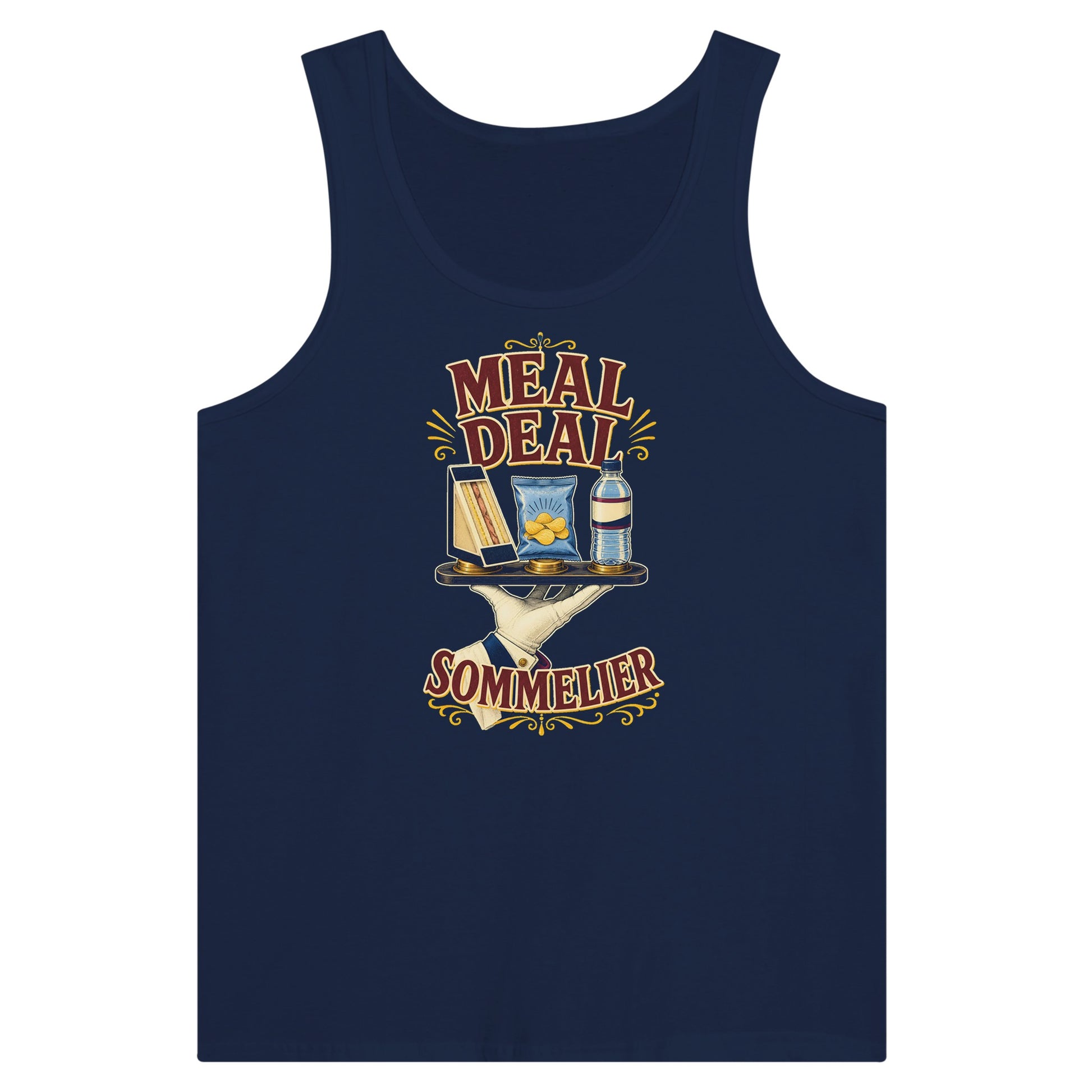 Meal Deal Sommelier British Lunch Design Premium Unisex Tank Top — product view 9