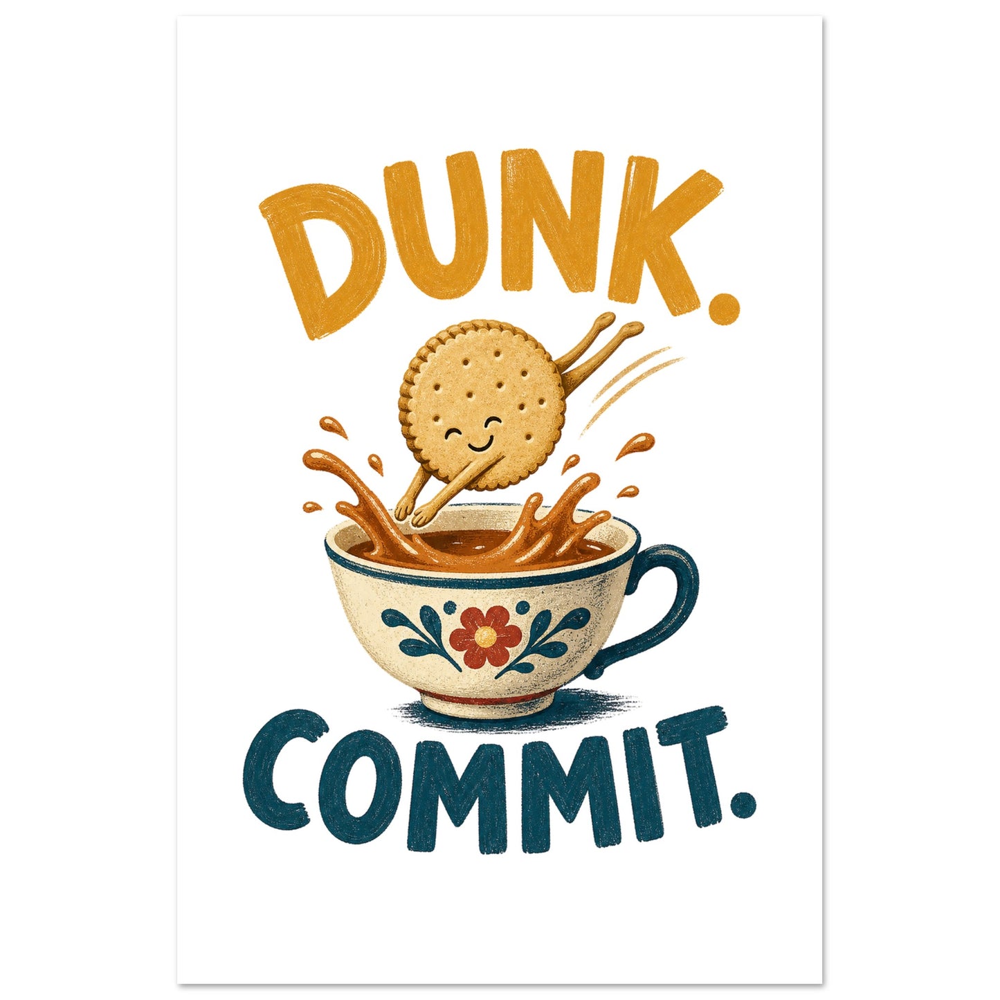 Dunk. Commit. Tea Biscuit Graphic Poster — product view 6