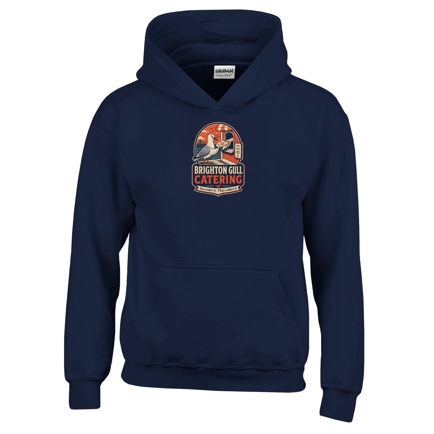 Brighton Gull Catering — Illustrated Kids' Hoodie — product view 7
