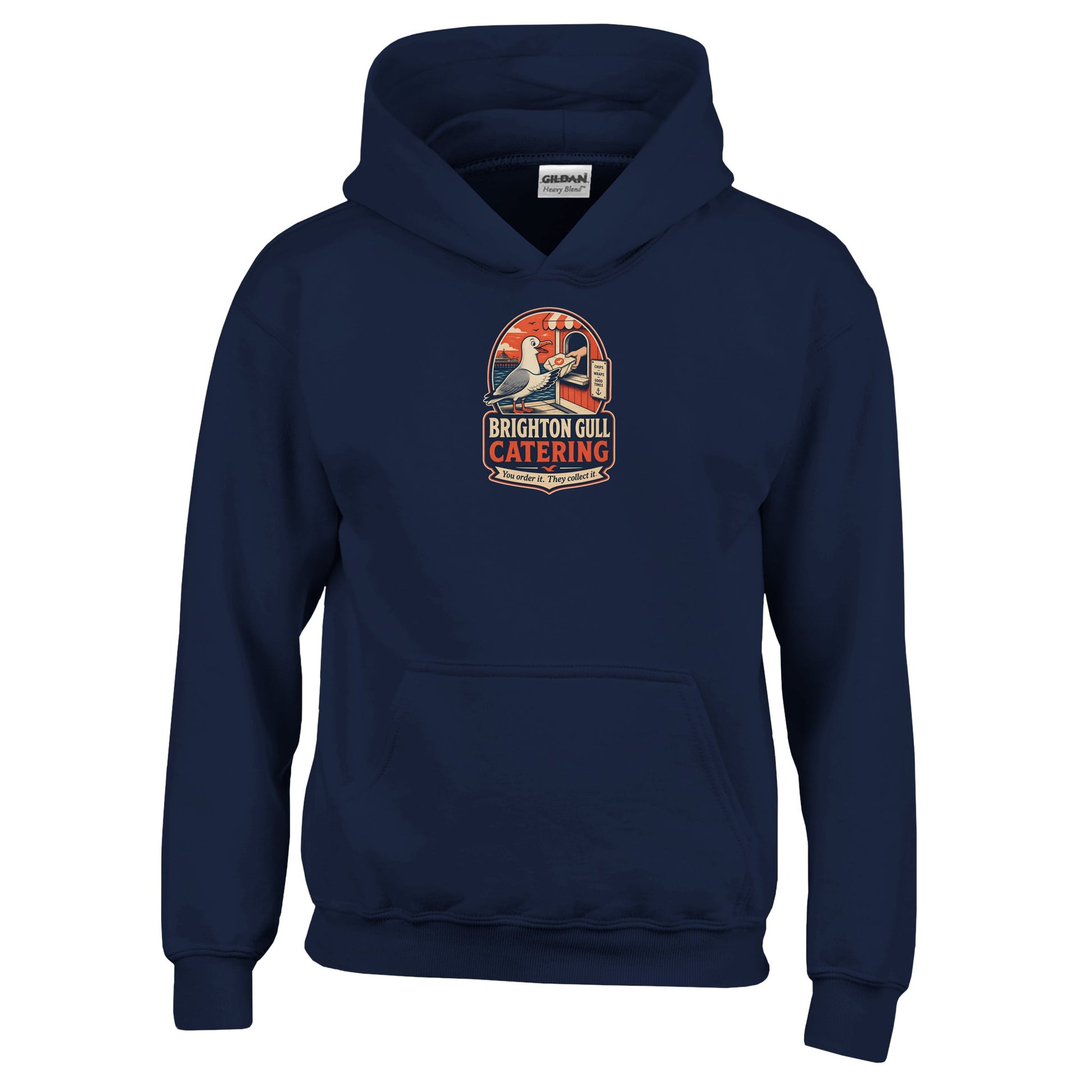 Brighton Gull Catering — Illustrated Kids' Hoodie — product view 7