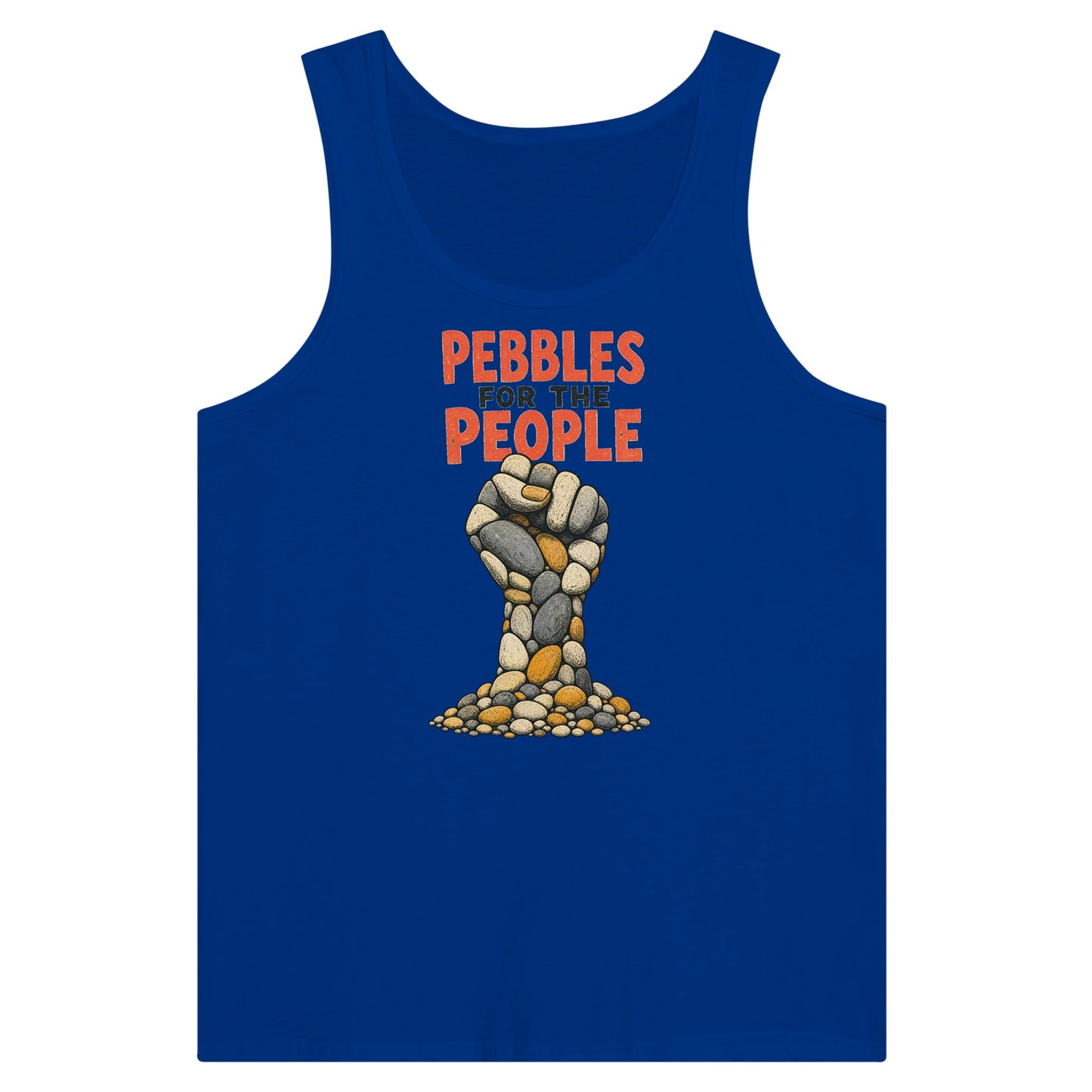 Pebbles for the People Graphic Premium Unisex Tank Top — product view 3