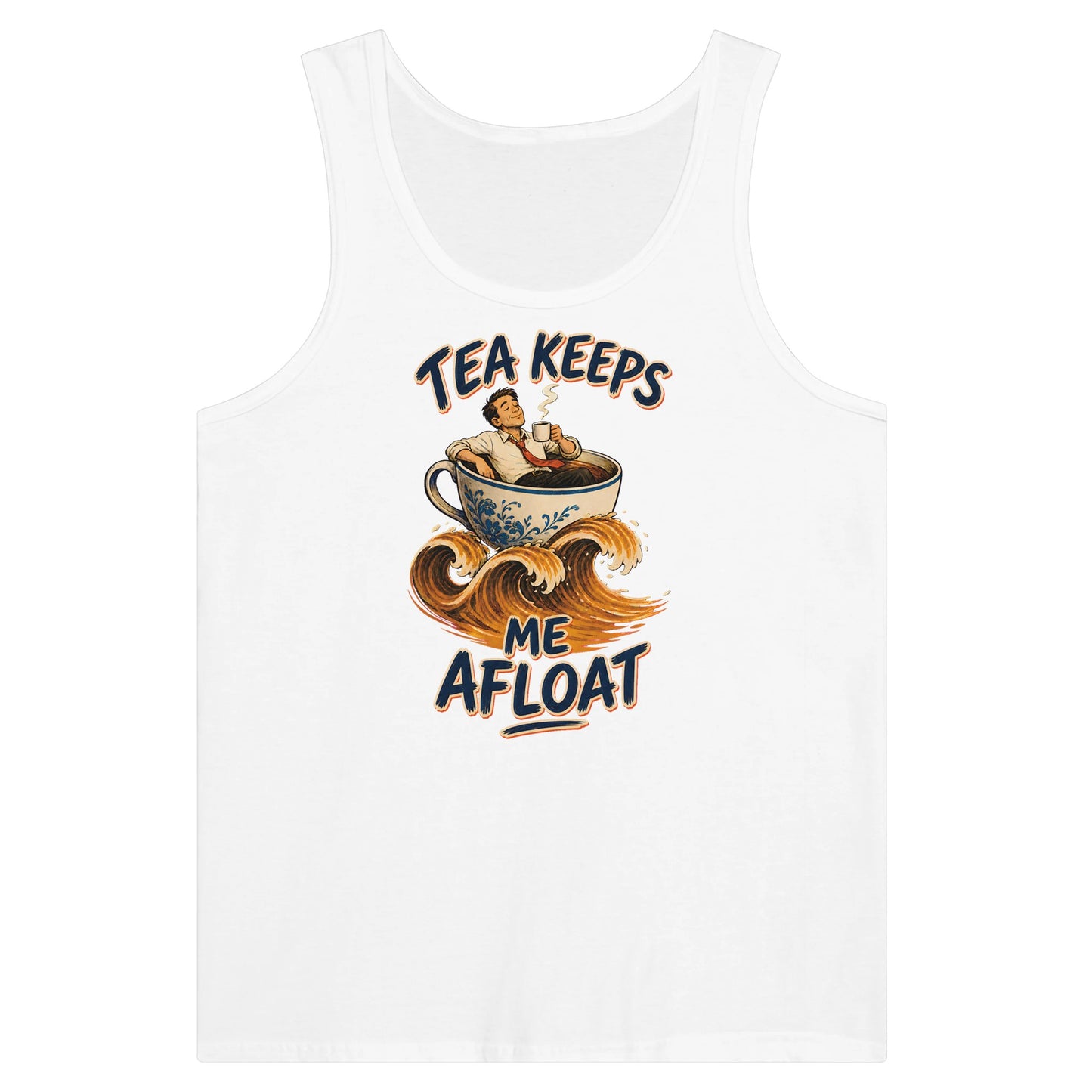 Tea Keeps Me Afloat Premium Unisex Tank Top — product view 1