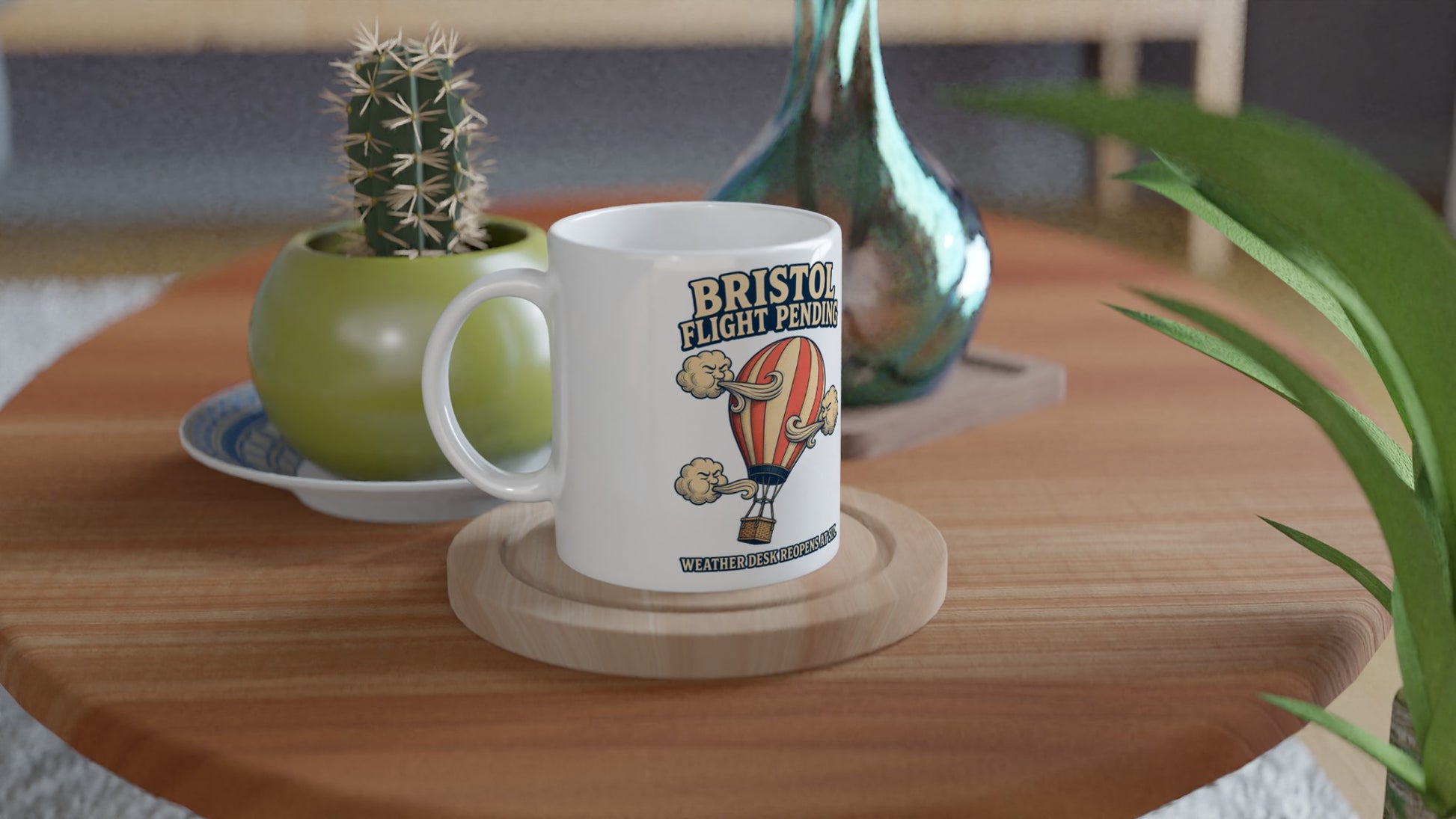 Bristol Flight Pending – Weather Desk Mug — product view 3