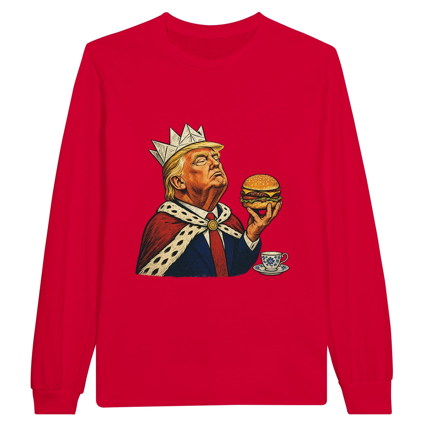 The Very Temporary Monarch — Trump Satire Long-Sleeve T-shirt — product view 9
