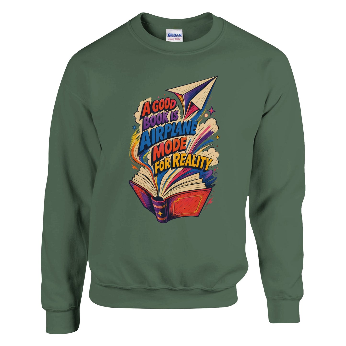 A Good Book Is Airplane Mode for Reality Sweatshirt — product view 8