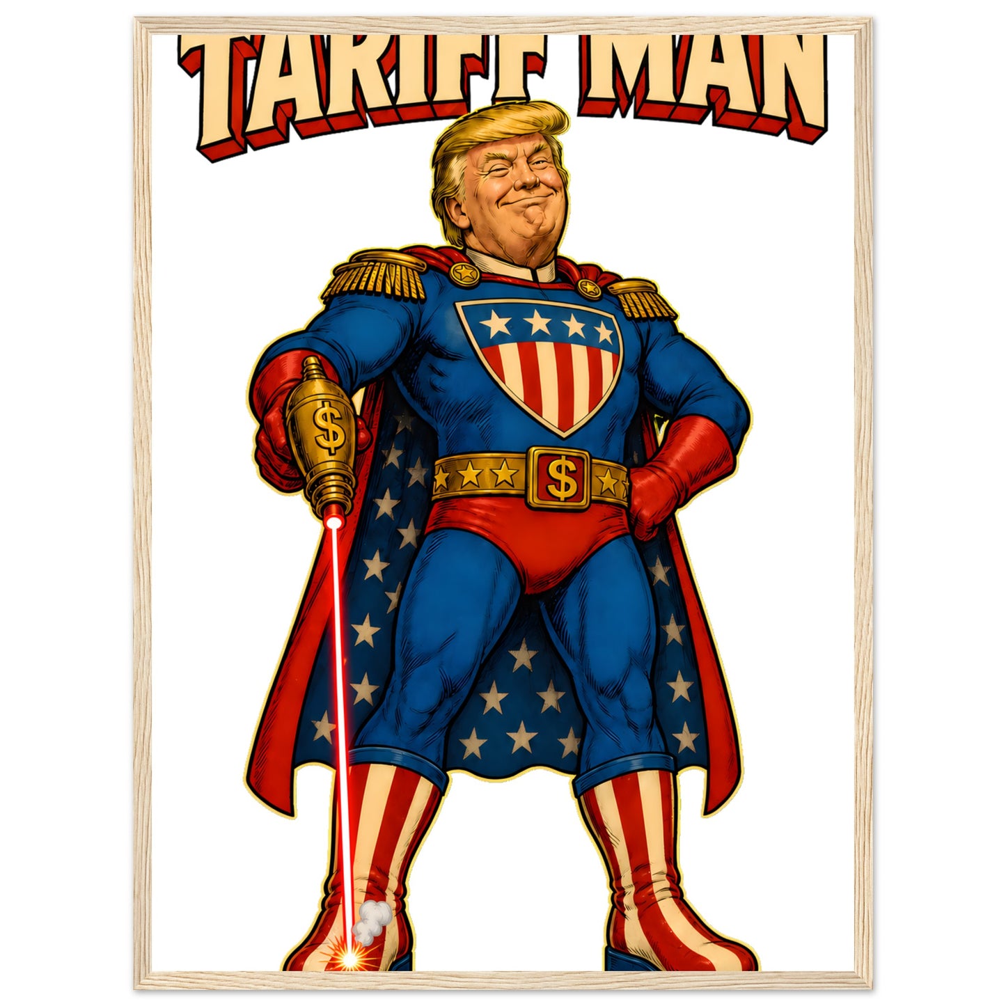 Tariff Man – Self-Shot Satire Framed Wall Art — product view 9