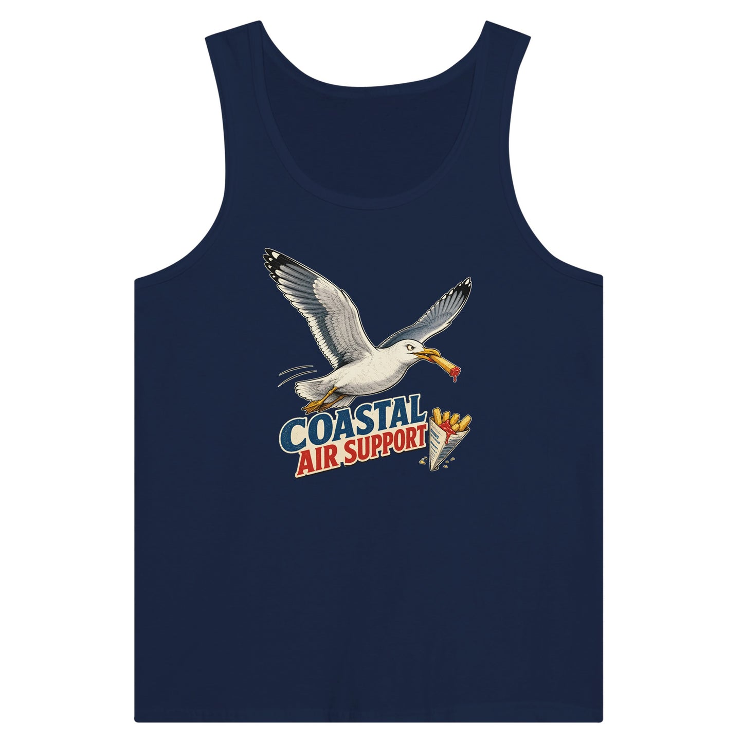 Coastal Air Support Seagull Graphic Premium Unisex Tank Top — product view 9