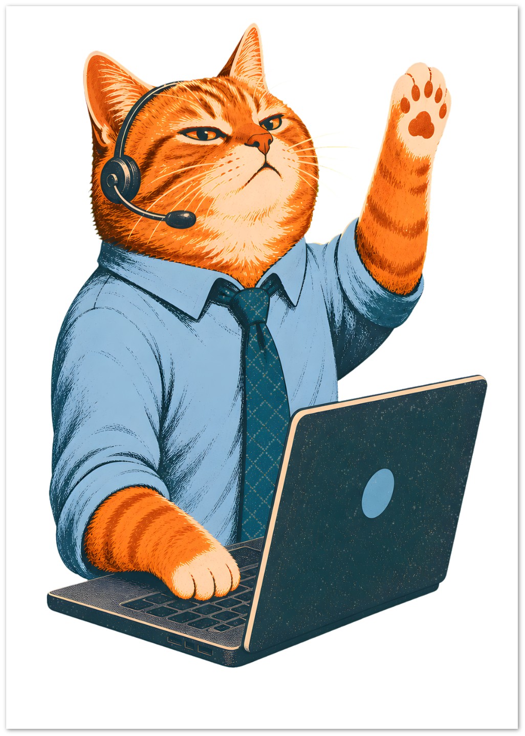 Cat Calls the Meeting Greeting Card Pack