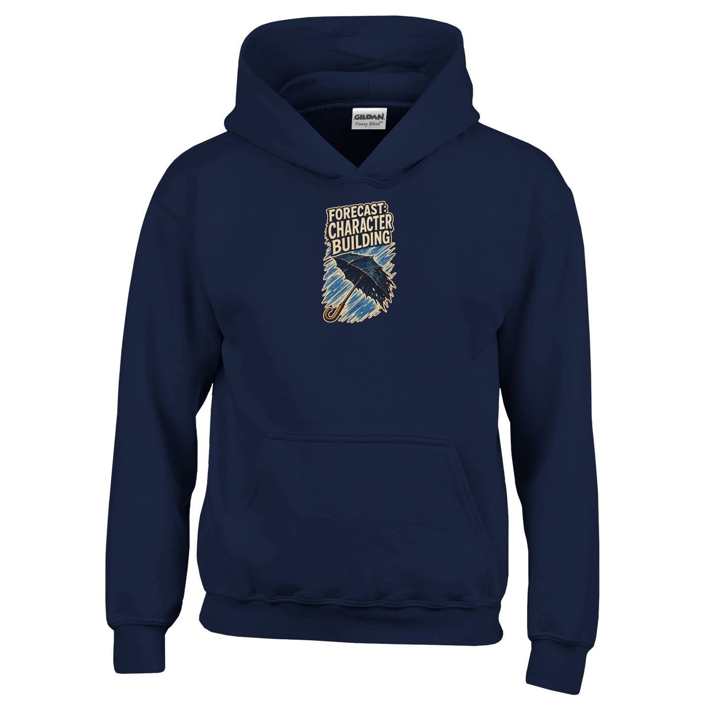 Forecast: Character Building – British Weather Kids' Hoodie — product view 7