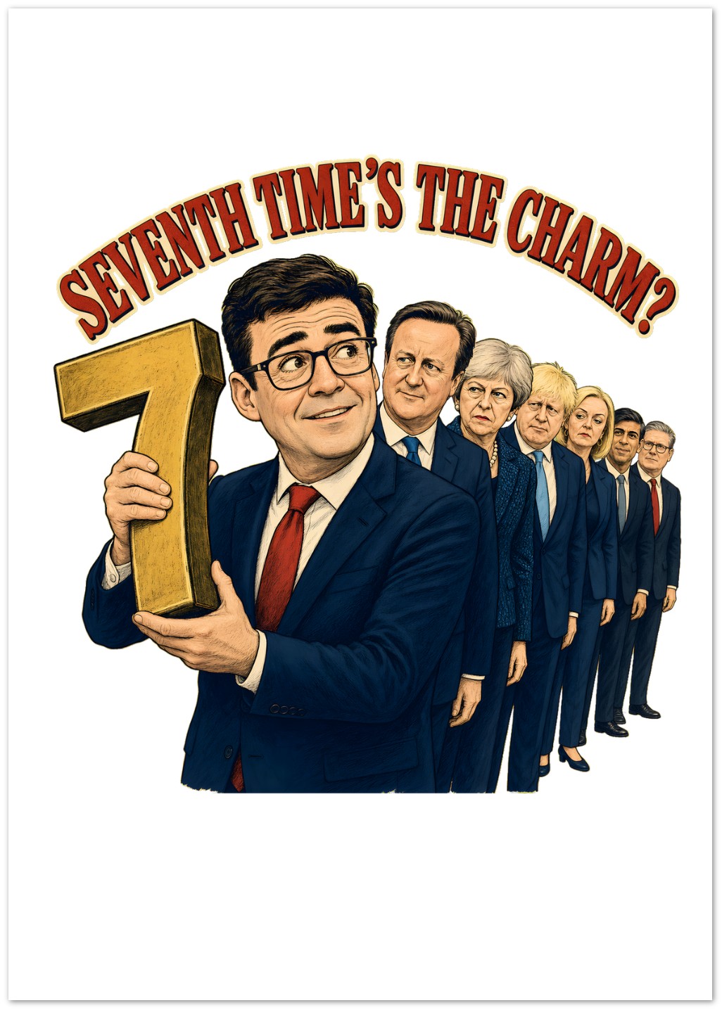 Seventh Time’s the Charm? UK Prime Minister Caricature Greeting Card Pack