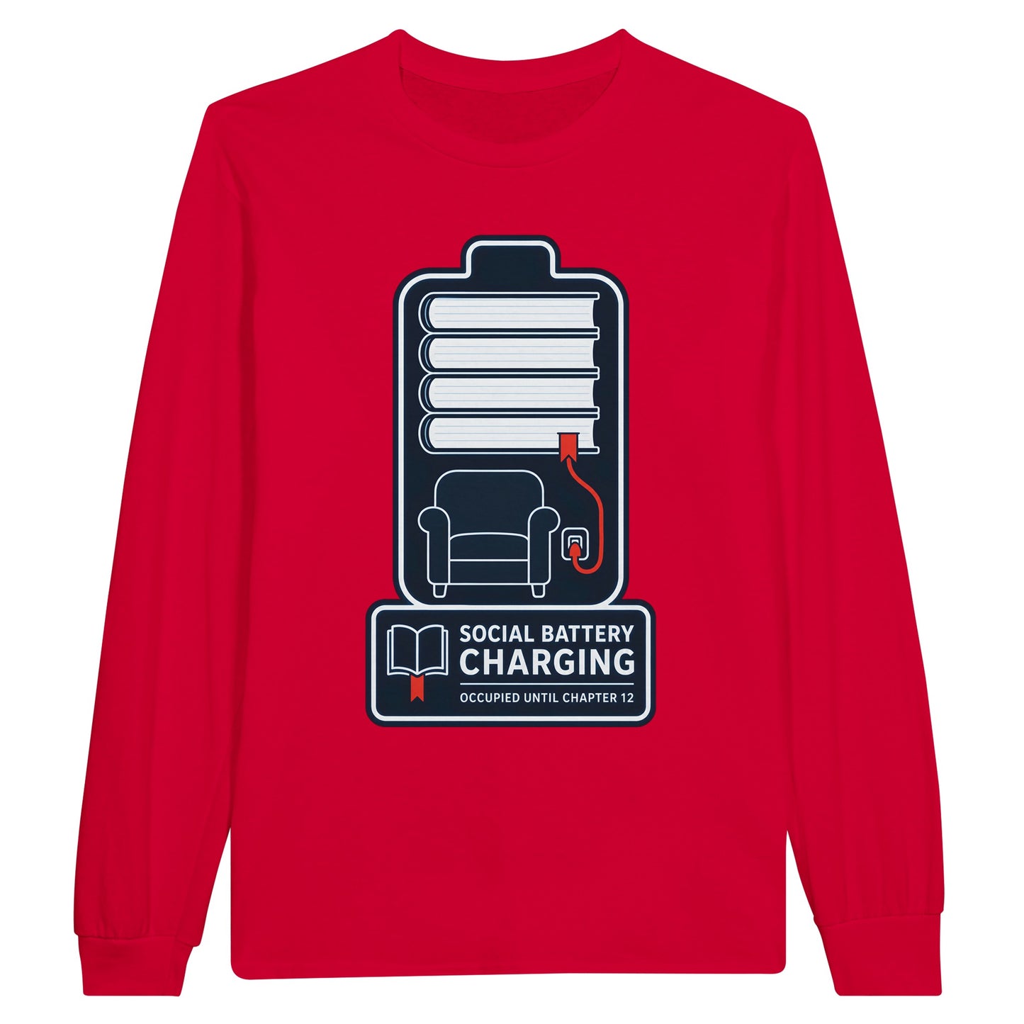 Social Battery Charging Long-Sleeve T-shirt — product view 9
