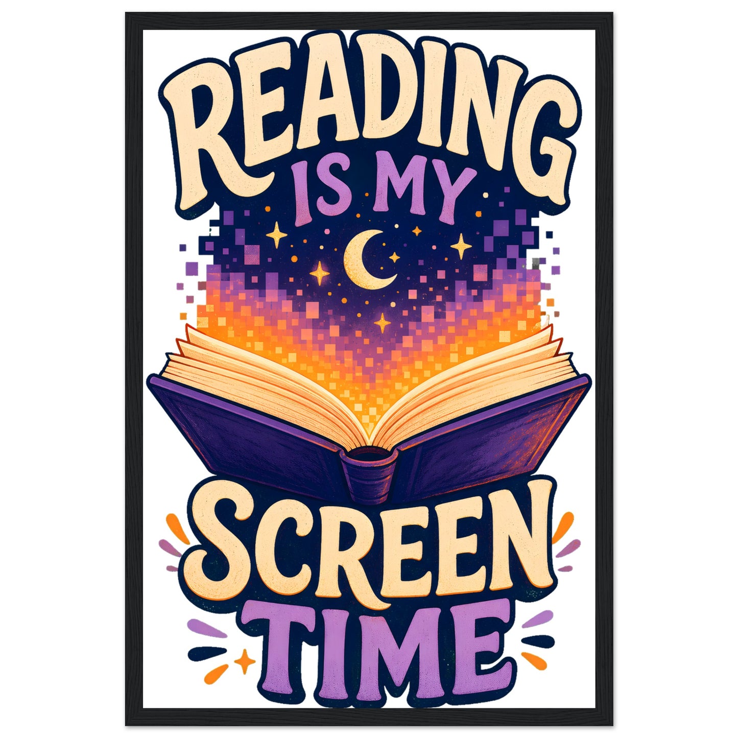Reading Is My Screen Time Book Graphic Framed Wall Art — product view 6