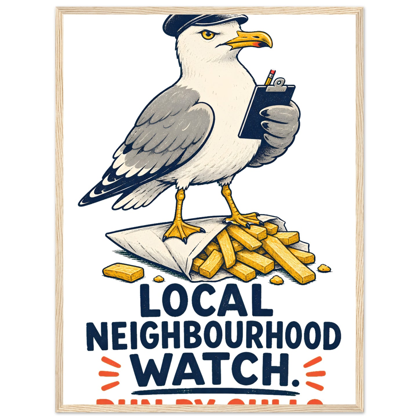 Local Neighbourhood Watch: Run by Gulls Framed Wall Art — product view 9