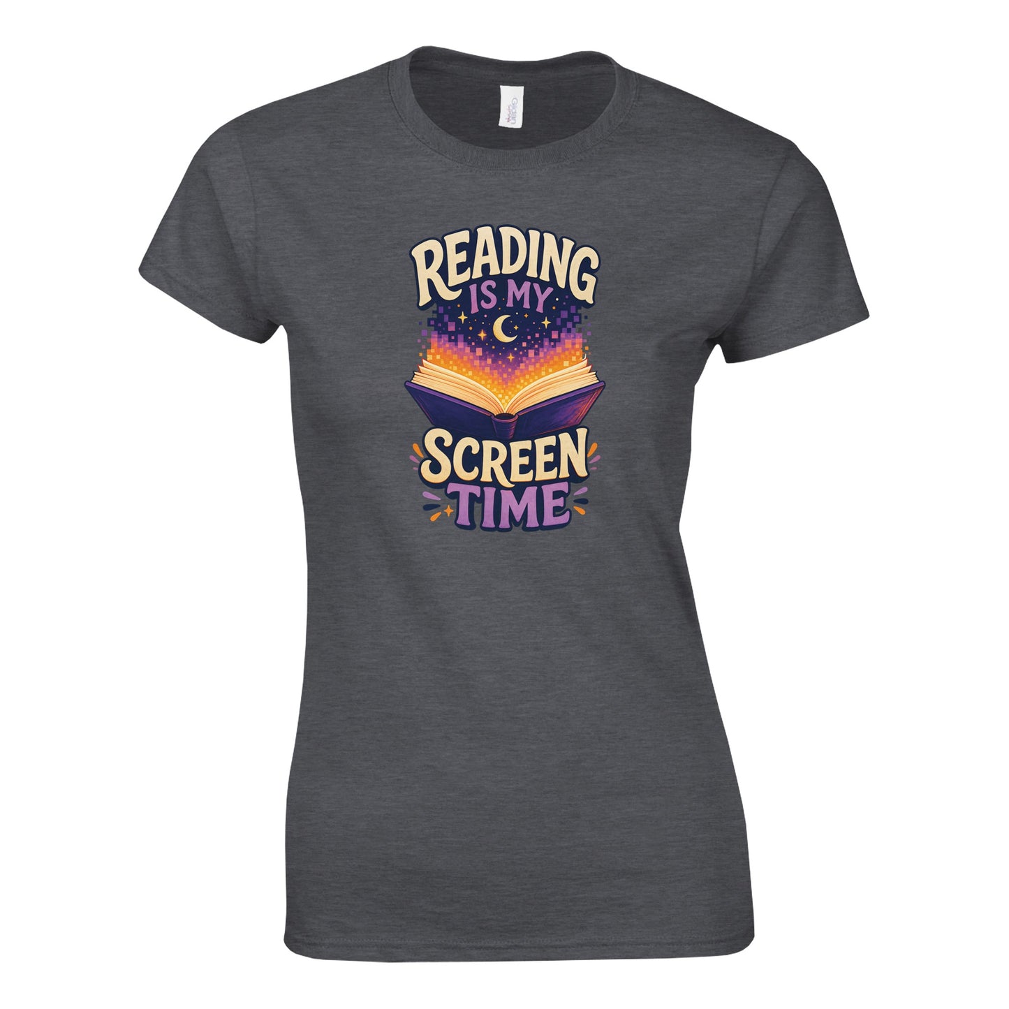 Reading Is My Screen Time Book Graphic Women's T-shirt — product view 11