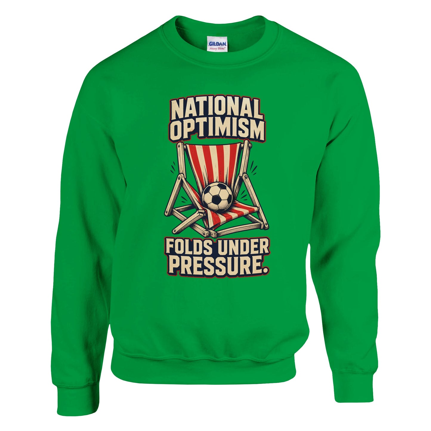 National Optimism Folds Under Pressure Football Sweatshirt — product view 12