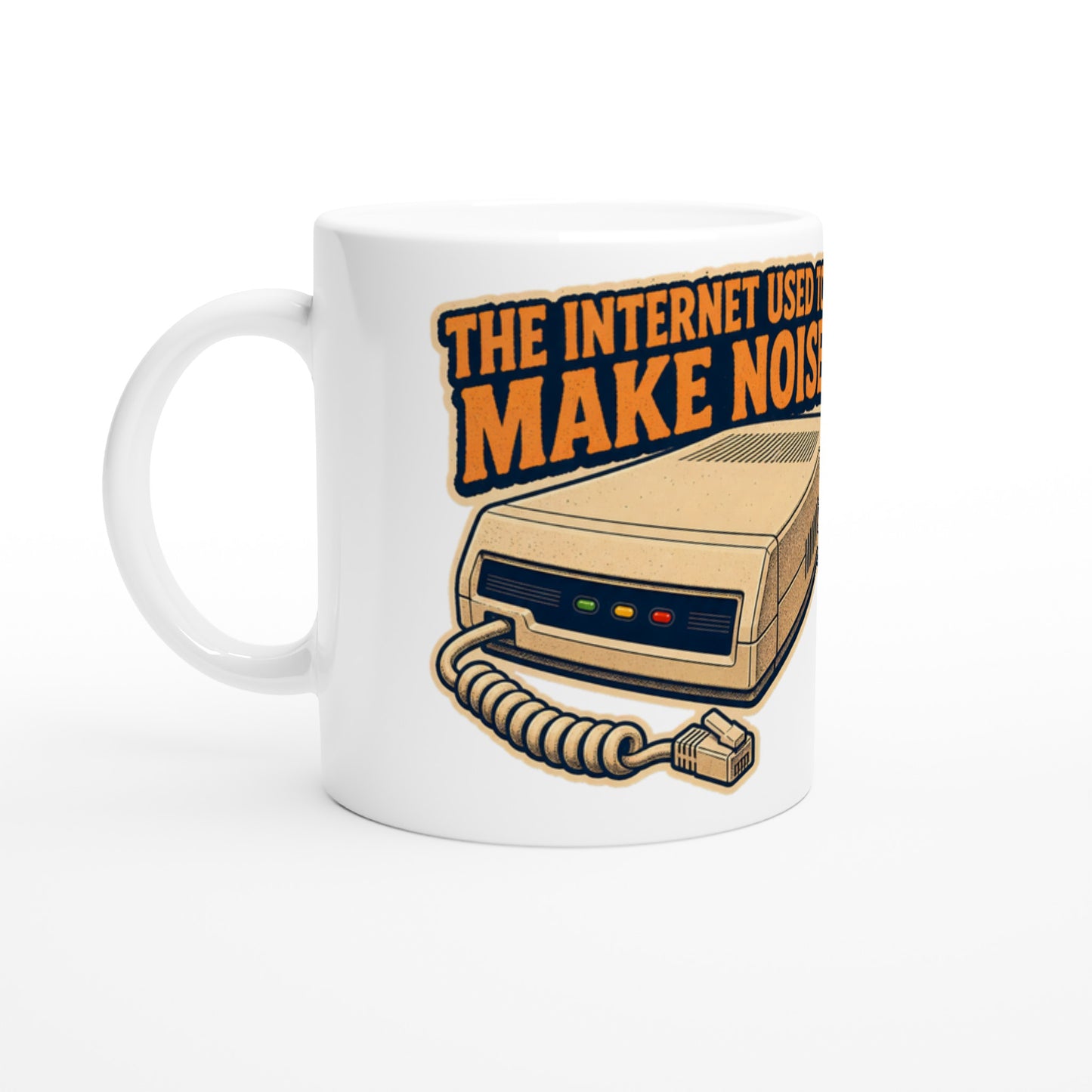 The Internet Used to Make Noise Retro Tech Graphic Mug — product view 2