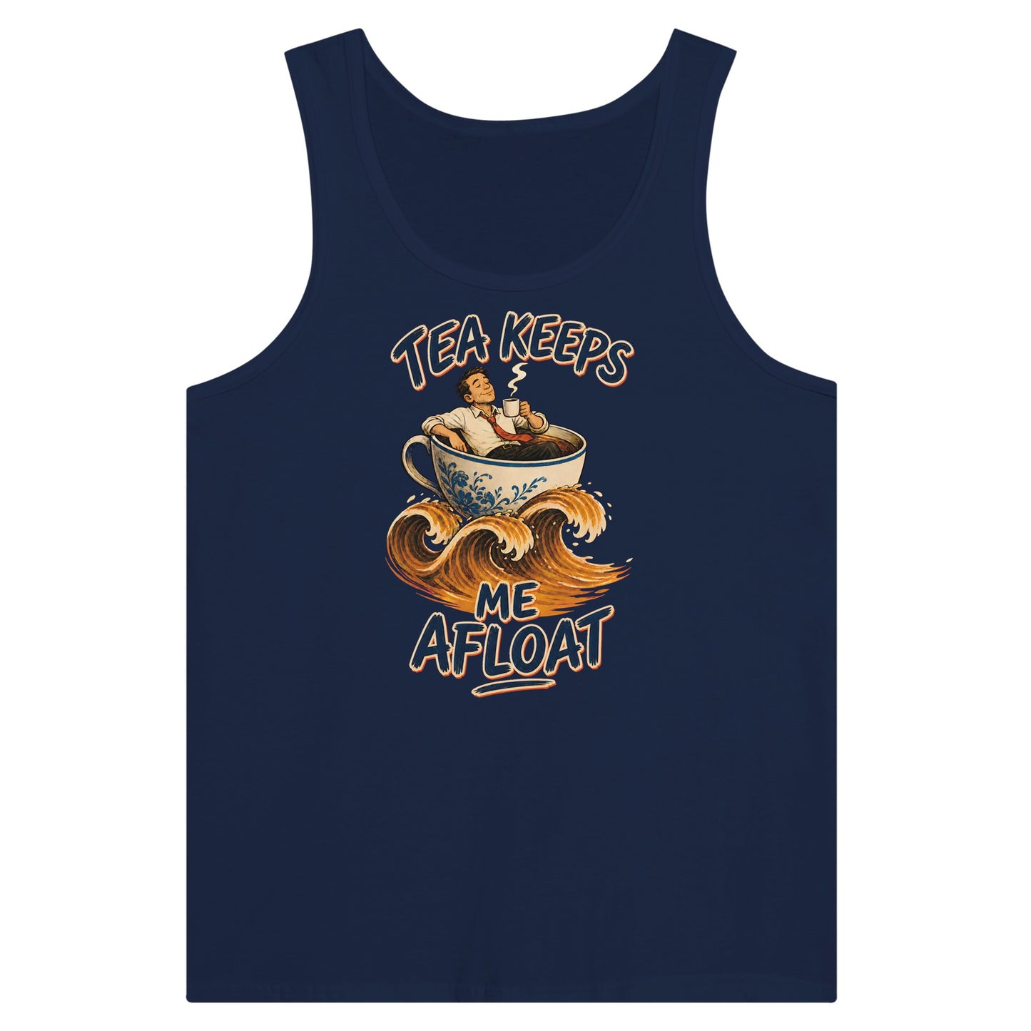 Tea Keeps Me Afloat Premium Unisex Tank Top — product view 9