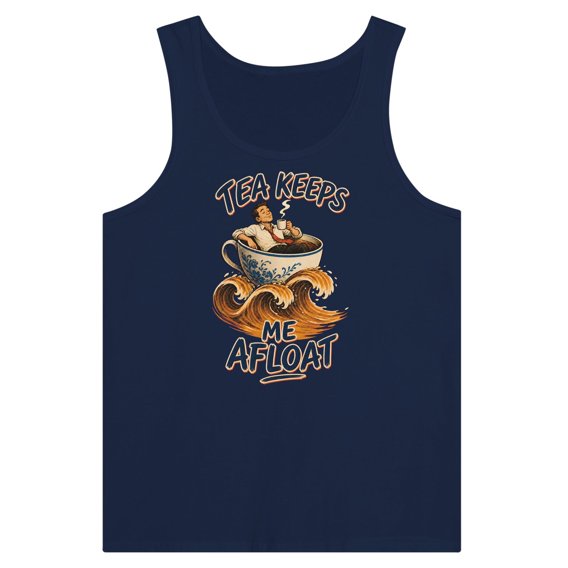 Tea Keeps Me Afloat Premium Unisex Tank Top — product view 9