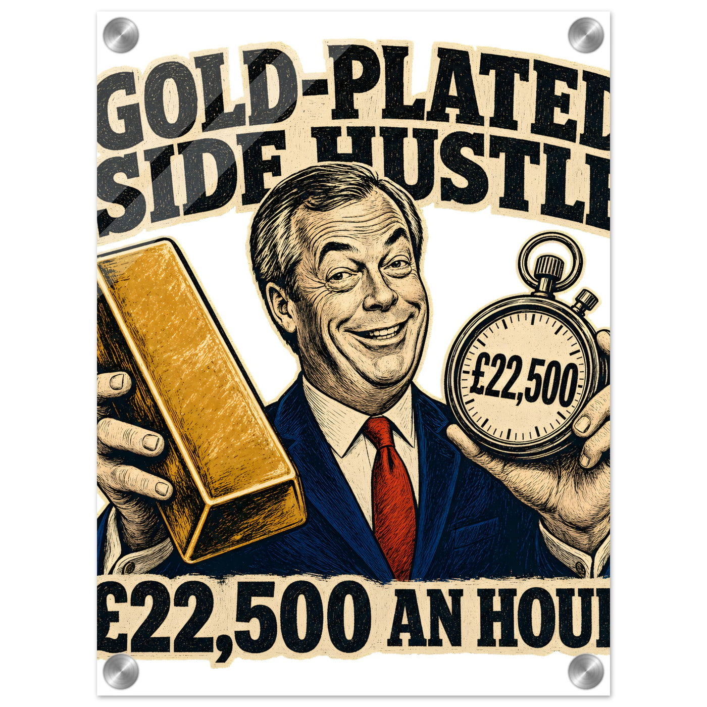 Gold-Plated Side Hustle £22,500 an Hour Acrylic Print