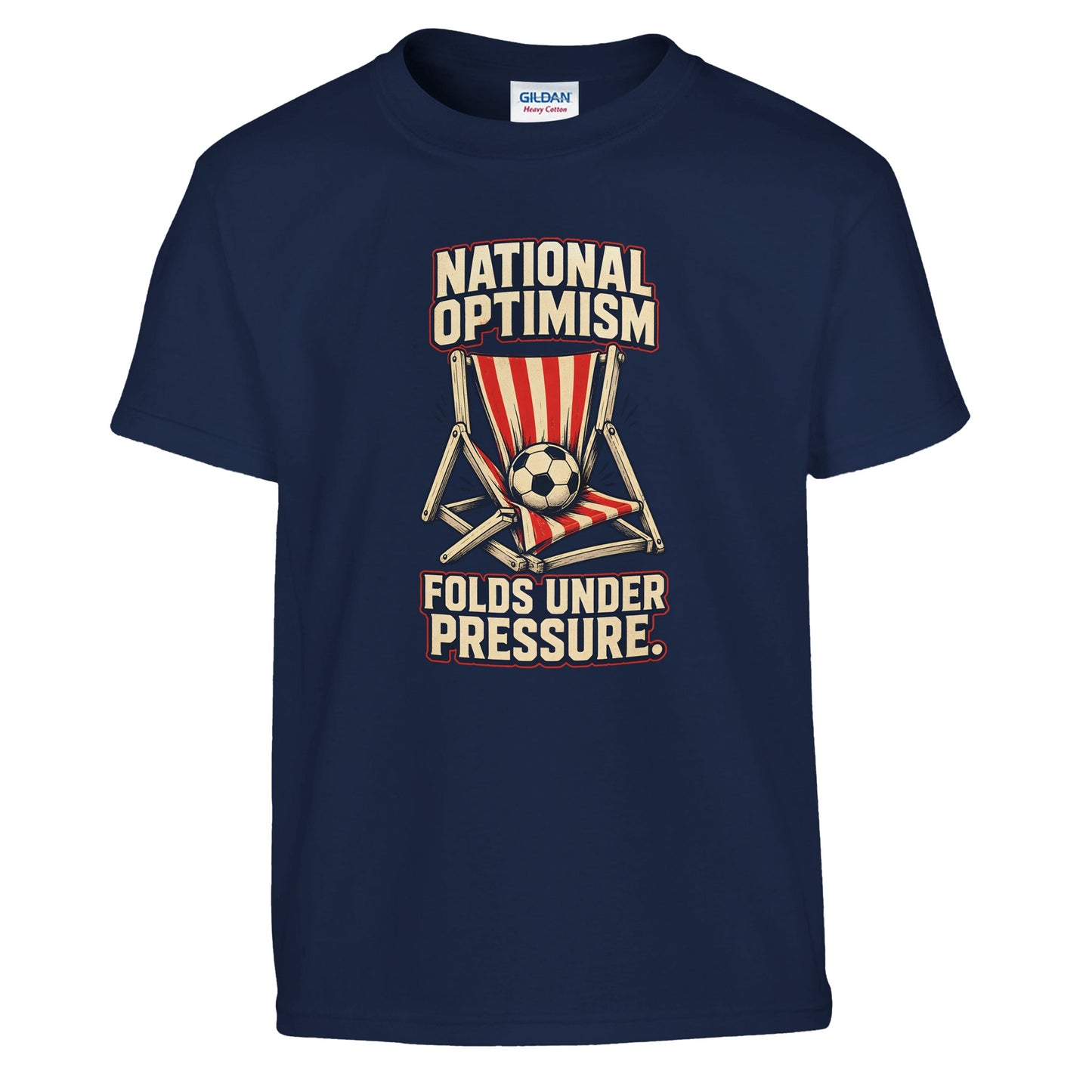National Optimism Folds Under Pressure Football Kids' T-shirt — product view 7