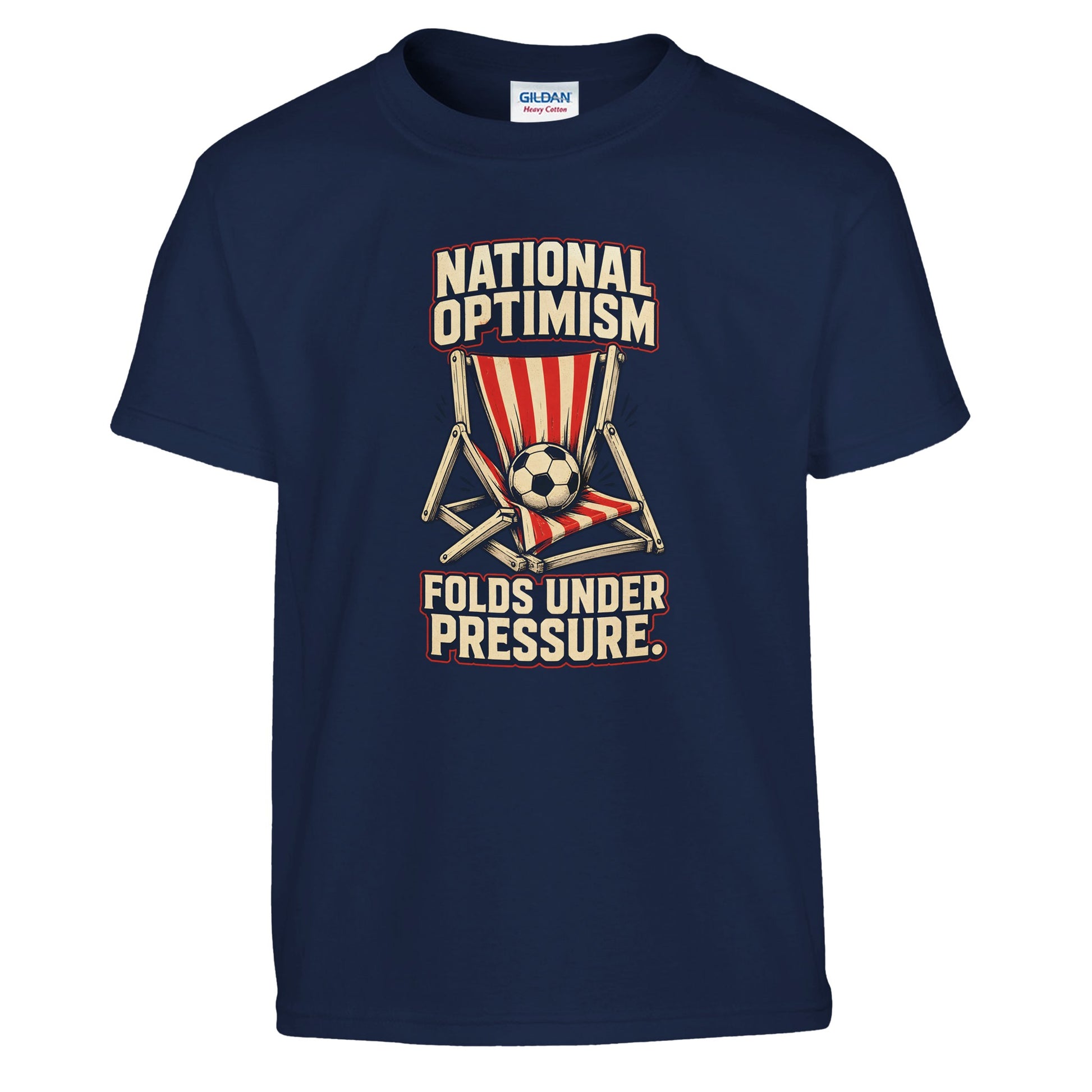 National Optimism Folds Under Pressure Football Kids' T-shirt — product view 7